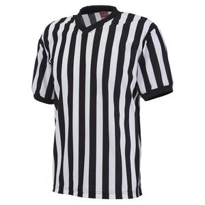 Rawlings Referee Shirt Mens M Black White Stripe V-Neck Jersey Basketball Sports